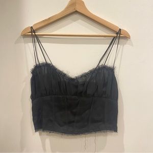 UO Ronny Raw-Edge Black Cami